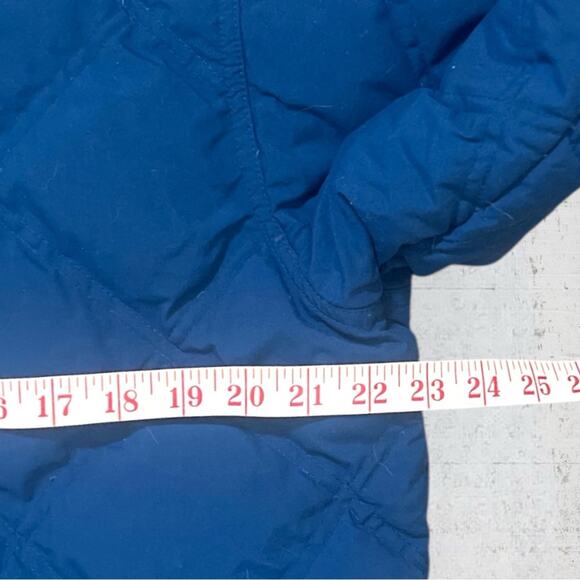 VTG LL Bean Goose Down Hooded Insulated Puffer Coat Zip Jacket Size L Blue - Picture 15 of 15